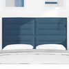 vidaXL LED Headboard with LED Strip Lights Manual Blue 144 cm Fabric