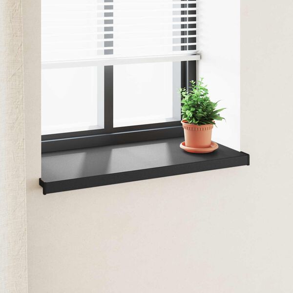 vidaXL Window Sill Black with Wood Grain 100 x 40 x 4.5 cm PVC