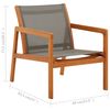 vidaXL Garden Chair with Footrest Grey Solid Eucalyptus Wood and Textilene