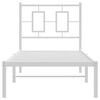 vidaXL Metal Bed Frame without Mattress with Headboard White 80x200cm