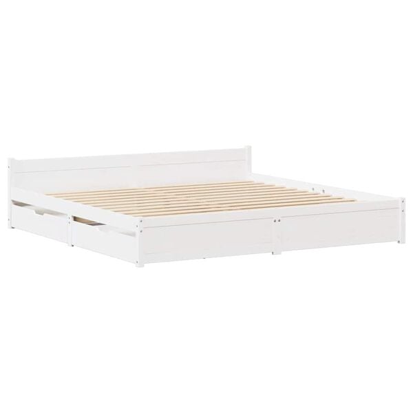 vidaXL Bed Frame without Mattress White 120x200 cm Solid Wood Pine
