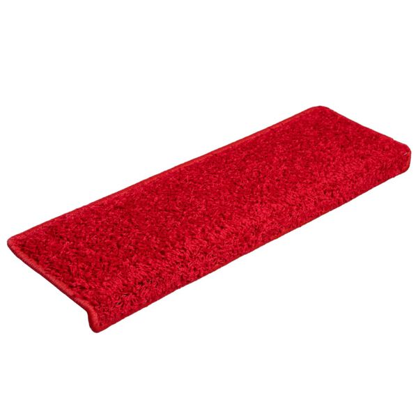 vidaXL Stair Mats 15 pcs 65x21x4 cm Red Rectangular Edge