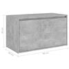 vidaXL Hall Bench 80x40x45 cm Concrete Grey Engineered Wood