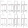 vidaXL 9 Piece Garden Bar Set White Solid Wood Pine