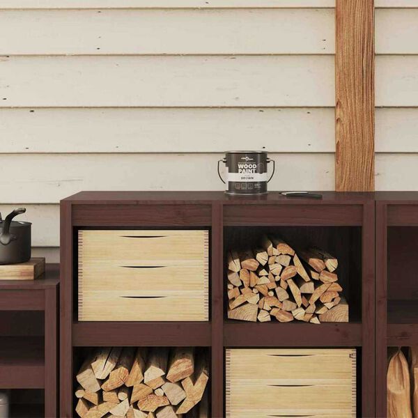 vidaXL Wood Paint Brown 16.5 x 16.5 x 15.9 cm Wall Print