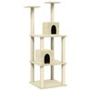 vidaXL Cat Tree | Cream | Engineered wood, plush, sisal | 141 cm tall | Cat Tree