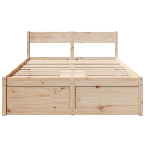 vidaXL Bed Frame without Mattress 120x190 cm Small Double Solid Wood Pine