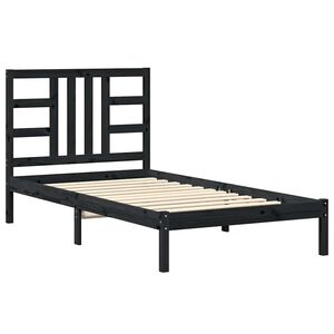 vidaXL Bed Frame without Mattress Black 100x200 cm Solid Wood