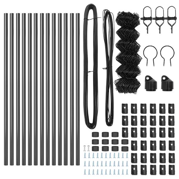 vidaXL Fence Post Grey 25 x 0.6 m (40 x 40 mm mesh) Steel and PVC