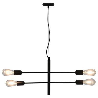 vidaXL Ceiling Light with Filament Bulbs 2 W Black E27