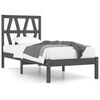 vidaXL Bed Frame without Mattress Grey Solid Wood 90x200 cm