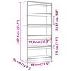vidaXL Book Cabinet/Room Divider 80x30x167.4 cm Solid Wood Pine