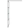 vidaXL Walk-in Shower Wall Black 115x195 cm Half Frosted ESG Glass