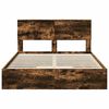 vidaXL Storage Bed with Drawer Smoked Oak 135 x 190 cm Engineered Wood