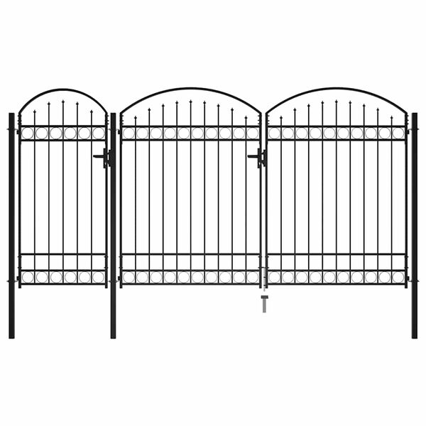 vidaXL Garden Fence Gate with Arched Top 250 x 400 cm Steel