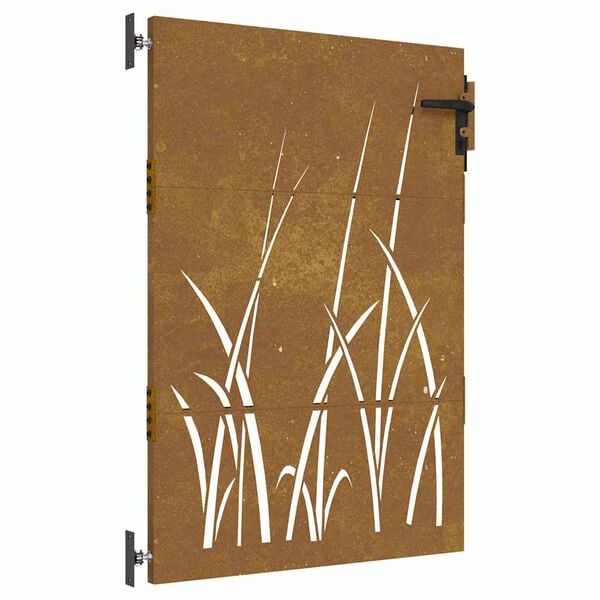 vidaXL Garden Gate 85x150 cm Corten Steel Grass Design