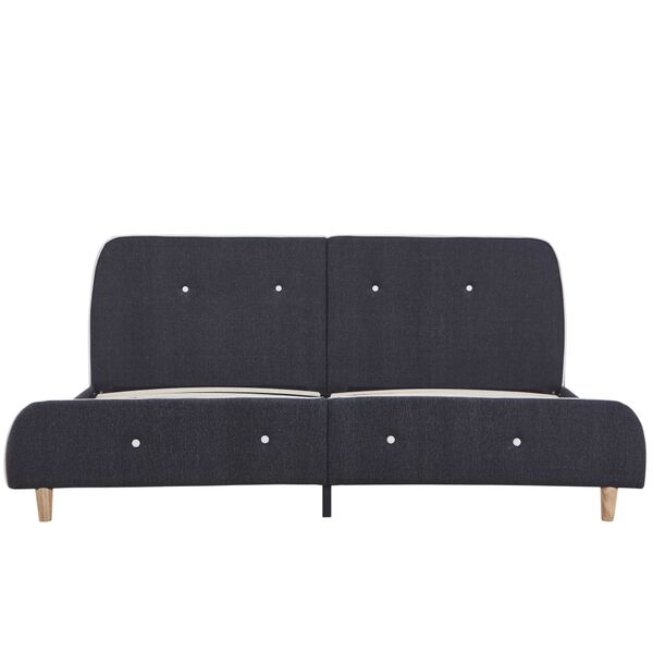 vidaXL Bed Frame without Mattress Dark Grey Fabric 150x200 cm King Size