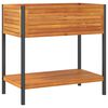 vidaXL Garden Planter with Shelf 80x45x80 cm Solid Wood Acacia and Steel