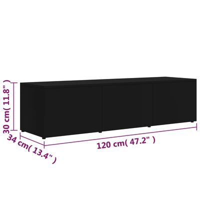 vidaXL TV Cabinet Black 120x34x30 cm Engineered Wood