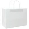 vidaXL Paper Bags 50 pcs with Handles White 32x17x25 cm