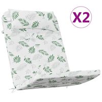 vidaXL Adirondack Chair Cushions 2 pcs Leaf Pattern Oxford Fabric