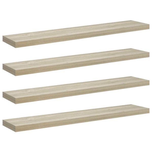vidaXL Floating Wall Shelves 4 pcs Oak 120x23.5x3.8 cm MDF
