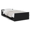 vidaXL Bed Frame with Drawers without Mattress Black 75x190 cm Small Single