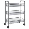 vidaXL 3-Tier Kitchen Trolley Grey 46x26x64 cm Iron