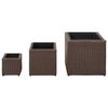 vidaXL Garden Raised Beds 3 pcs Poly Rattan Brown