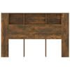 vidaXL Headboard Cabinet Smoked Oak 160x18.5x104.5 cm