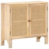 vidaXL Sideboard 80x30x73 cm Solid Mango Wood and Natural Cane