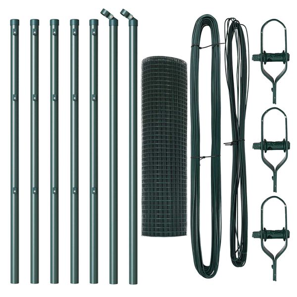 vidaXL Fence Post Green 10 x 0.8 m (12 x 12 mm mesh) Steel and PVC