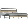vidaXL Metal Bed Frame without Mattress Smoked Oak 183x213 cm