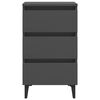 vidaXL Bed Cabinet with Metal Legs 2 pcs Grey 40x35x69 cm
