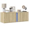 vidaXL TV Wall Cabinet with LED Lights Sonoma Oak 100x31x35 cm