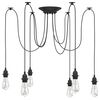 vidaXL Pendant Lamp with 6 Lamp Holders E27 Black Metal