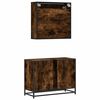 vidaXL 2 Piece Bathroom Furniture Set Smoked Oak Engineered Wood