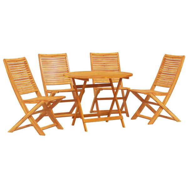 vidaXL Garden Dining Set Folding 5 pcs Brown Solid acacia wood
