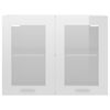vidaXL Hanging Glass Cabinet Lyon High Gloss White 80x31x60 cm Engineered Wood