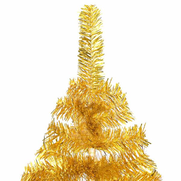 vidaXL Artificial Pre-lit Christmas Tree with Ball Set Gold 120 cm PET