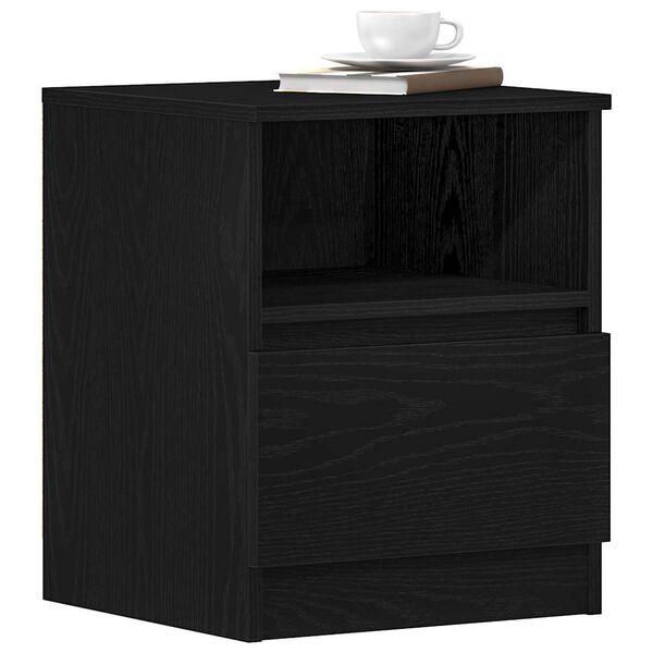 vidaXL Bedside Cabinet 2 pcs Black Oak 40 x 40 x 50 cm Engineered Wood