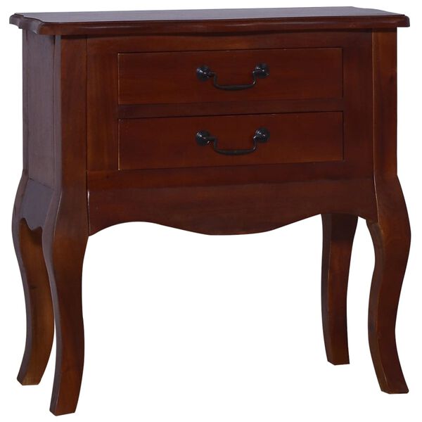 vidaXL Bedside Cabinet Classical Brown 60x30x60 cm Solid Mahogany