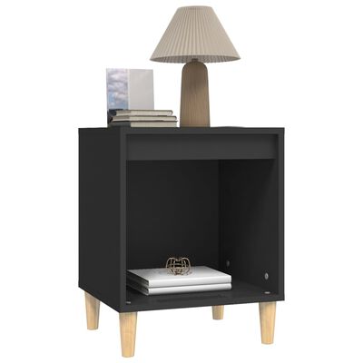 vidaXL Bedside Cabinet Black 40x35x50 cm Engineered Wood