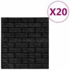 vidaXL Wallpaper | Set of 20 | Black | PE Foam | 70 x 77 cm | Pattern