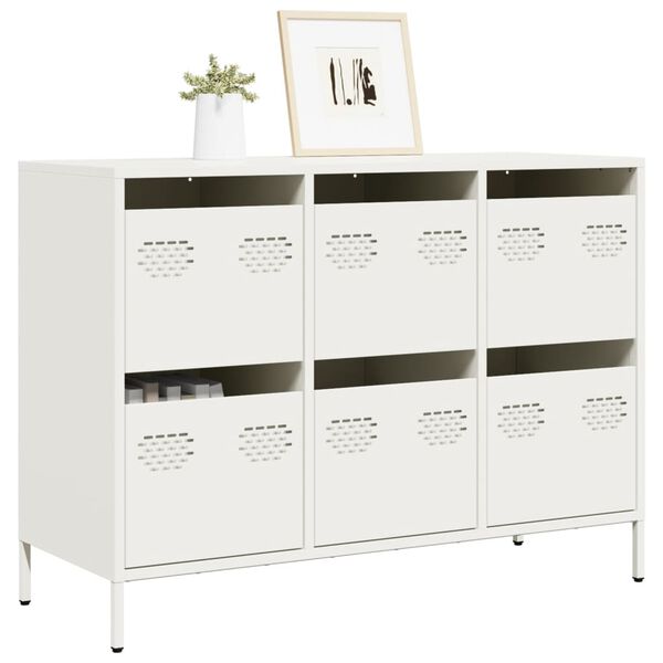vidaXL Sideboard&nbsp;White 101.5x39x73.5 cm Cold-rolled Steel