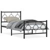 vidaXL Metal Bed Frame without Mattress with Footboard Black 90x200cm