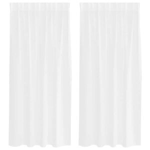vidaXL Voile Curtain with Curtains 2 pcs White 175 x 140 cm Polyester