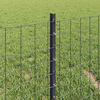 vidaXL Fence with Post Grey 0.4 x 50 m Steel and PVC