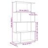 vidaXL Room Divider Bookcase 4-Tier White 70x24x129 cm Engineered Wood