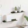 vidaXL Floating Shelf 2 pcs Olive Green 40 x 8.5 x 2.5 cm Steel
